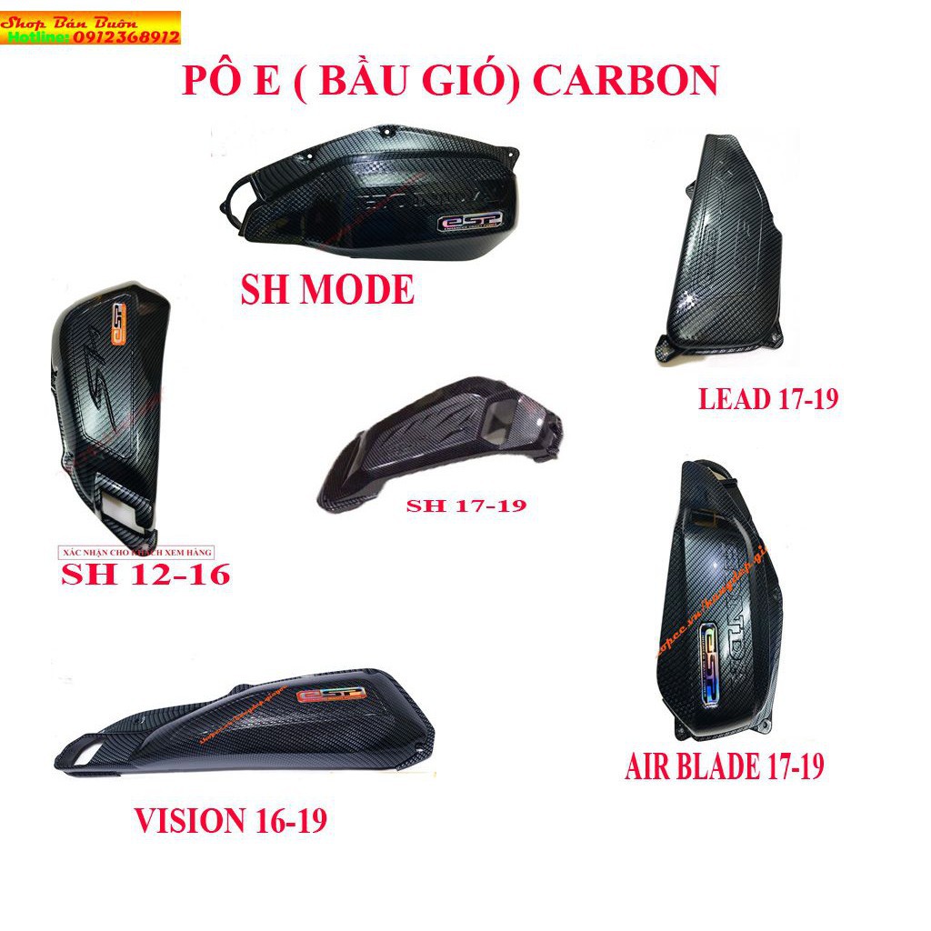 PÔ E- BẦU GIÓ- CARBON – TRANG TR XE HONDA ( chi tiết liệt kê bên dưới)