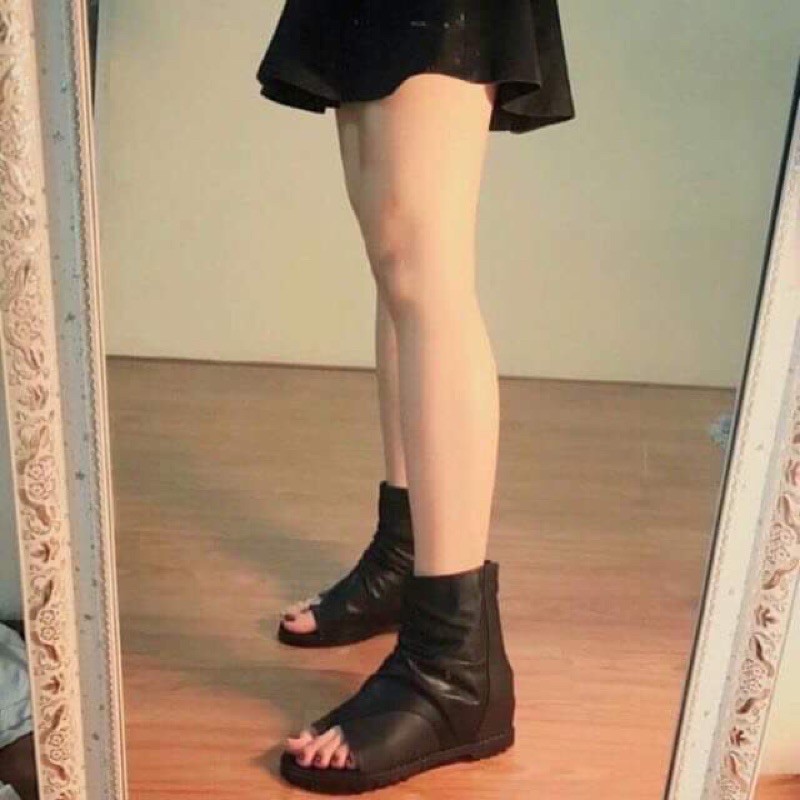 Giầy Bốt Nữ Da KAILI Xỏ Ngón Chiến Binh Độn Đế Tăng Chiều Cao | BigBuy360 - bigbuy360.vn