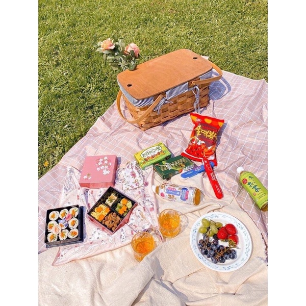 Thảm picnic khăn bàn caro chống thấm size lớn