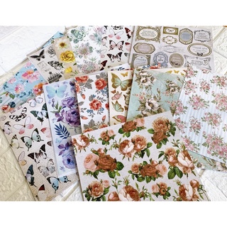 Lẻ giấy hoạ tiết hoa có thể cắt rời trang trí love box, scrapbook, khung ảnh nổi