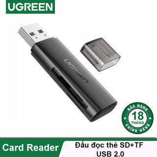 Đầu đọc thẻ SD/TF chuẩn USB 2.0 UGREEN CM264 60721 màu đen