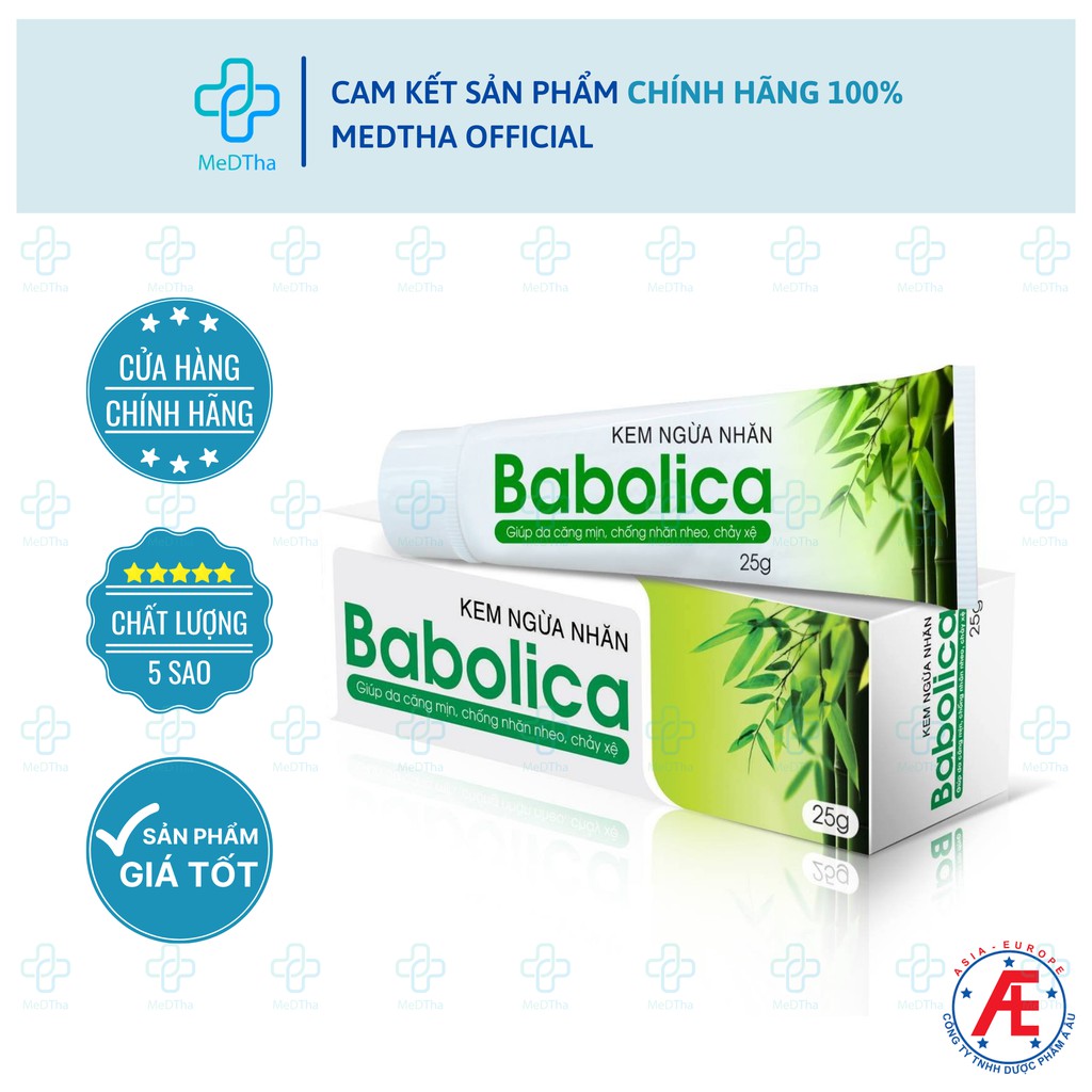 Kem Babolica - Giảm Rạn Da, Nhăn Da, Chảy Xệ Da, Mờ Thâm Nám, Chống Lão Hóa Da, Dưỡng Ẩm Da (Tuýp 25g) [Chính Hãng]