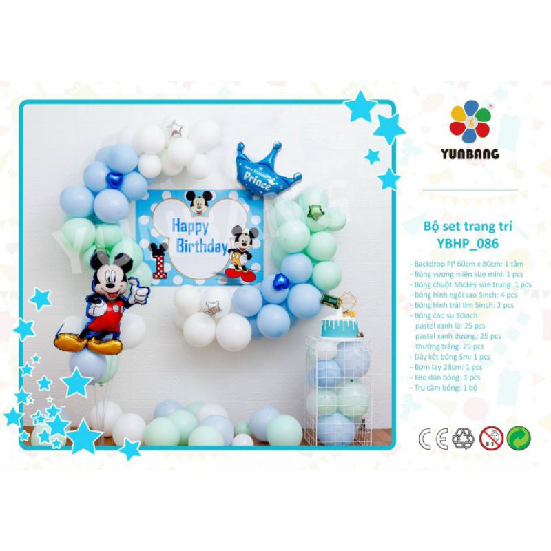 SET BÓNG SINH NHẬT CHUỘT MICKEY THÔI NÔI BÉ