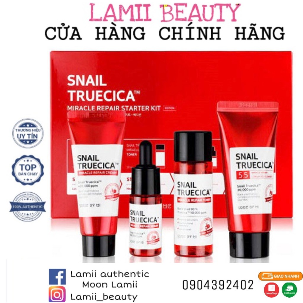 Set dưỡng da ốc sên Some By mi Snail Truecica Miracle Repair Starter Kit