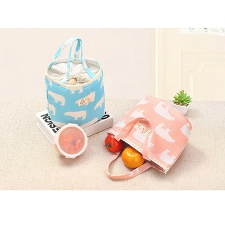 Túi đựng cơm hộp vintage 2 có dây rút