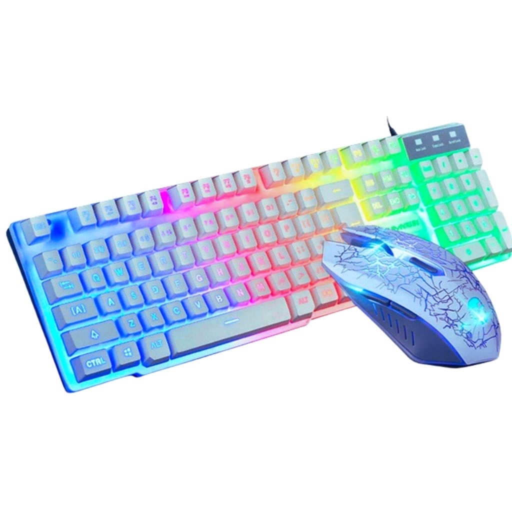 BỘ Bàn Phím Chuột Gaming, Bàn Phím Giả Cơ Chuyên Chơi Game Đèn Led 7 Màu