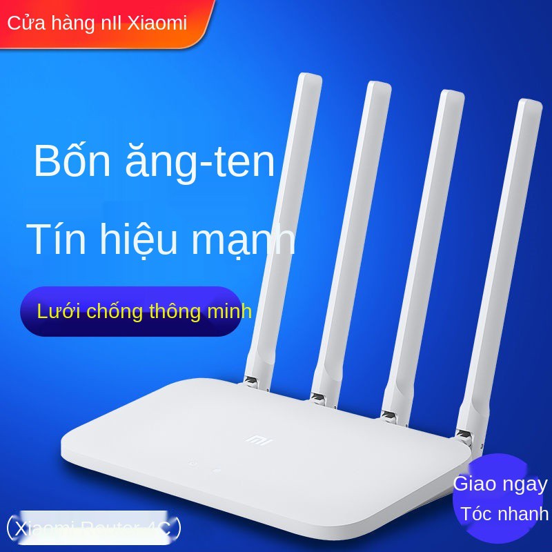 Bộ định tuyến không dây Mi Router 4C 300M nhà cao -speed high-power wear Wall King Dormitory Căn hộ vừa và nhỏ