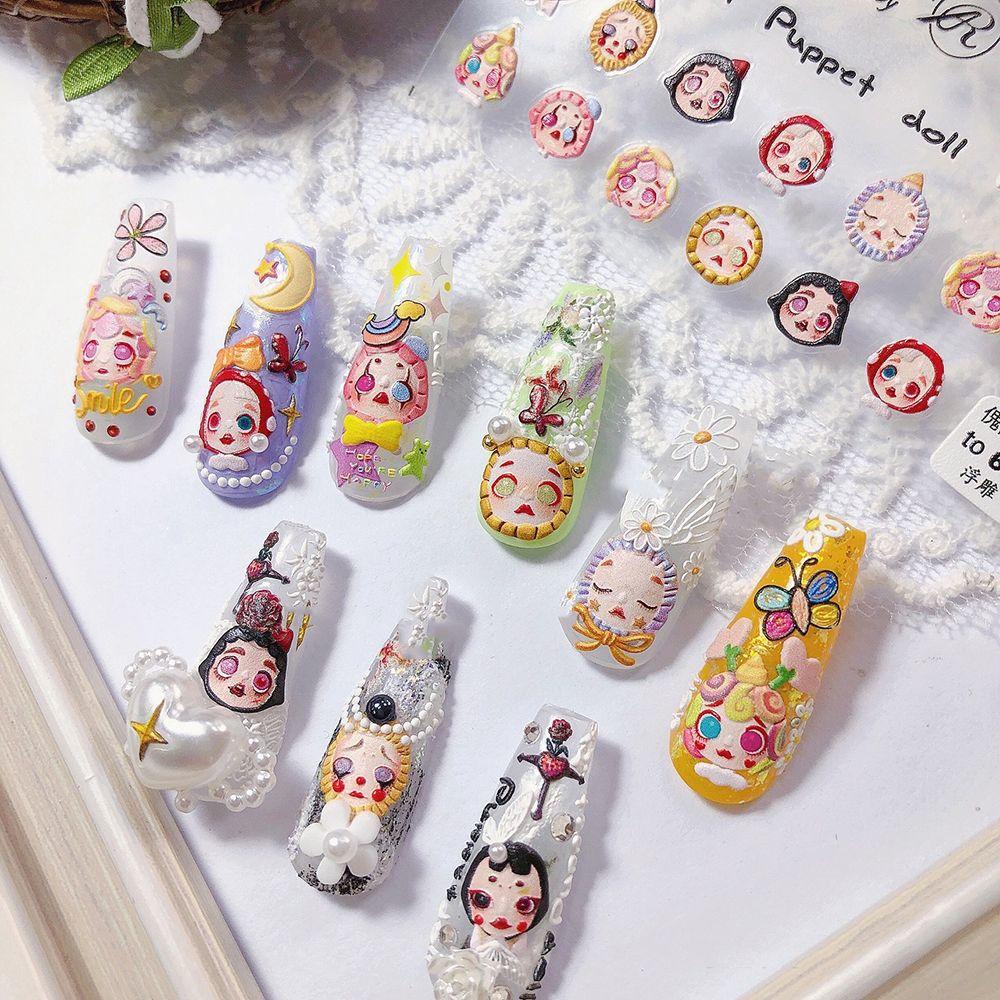 Miếng Dán Trang Trí Móng Tay Siêu Mỏng Thiết Kế Hình Hoạt Hình Nhật Bản Dễ Thương