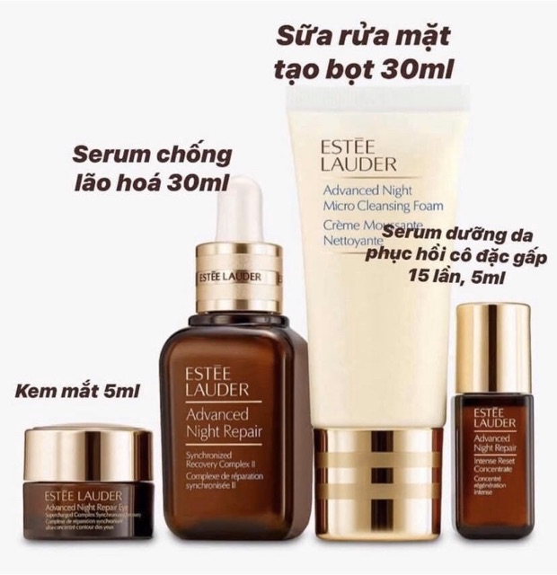 [CÓ SẴN]Set dưỡng da Estee Lauder Advanced Night Repair Serum Powerful Night Time Renewal - 30ml