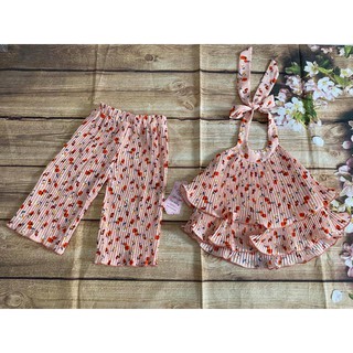 Set bộ vải lụa xếp li siêu cưng
