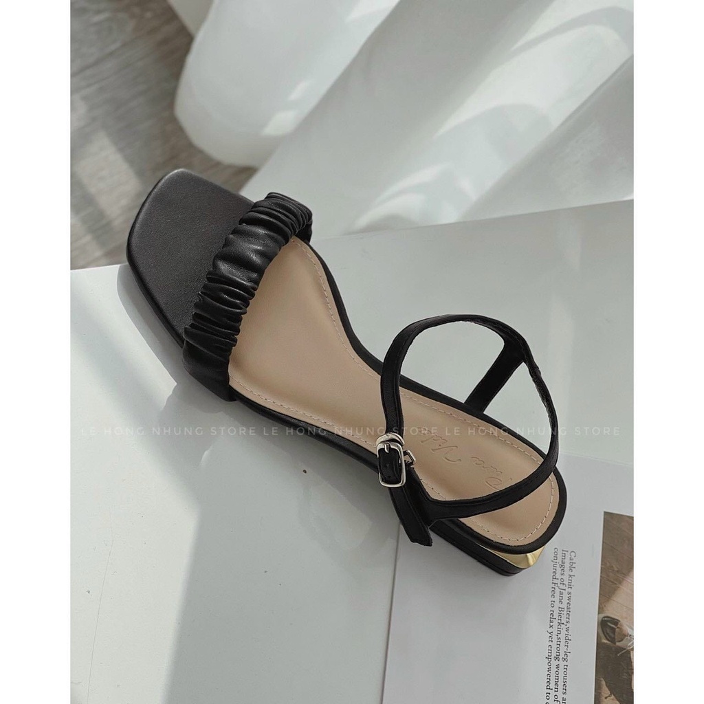 Giày sandal nữ quai dúm gót 2cm cách điệu cực êm cực thoải mái mã G48