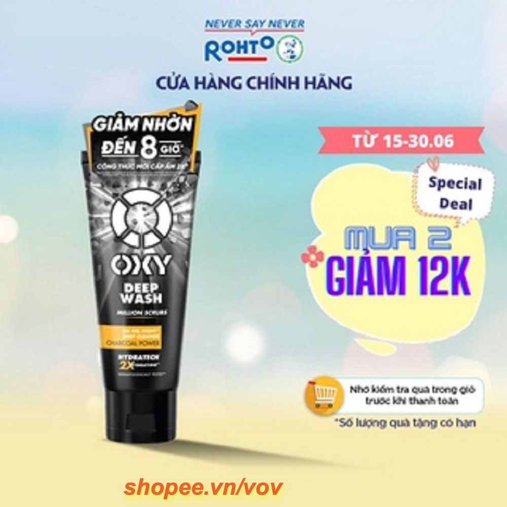 Sữa Rửa Mặt Nam 100G Oxy Deep Wash Sạch Nhơn Có Hạt Massage, 100% Chính Hãng, vov Cung Cấp Và Bảo Trợ.