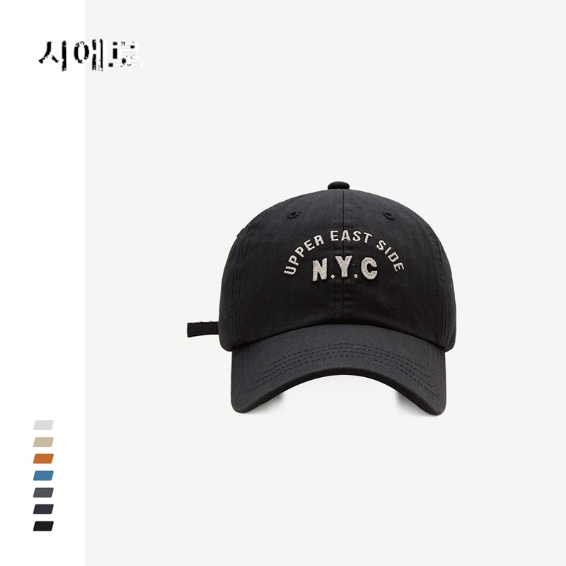 Mũ Lưỡi Trai Mềm Mại Thêu Chữ NYC Phong Cách Hàn Quốc Cho Nam Nữ