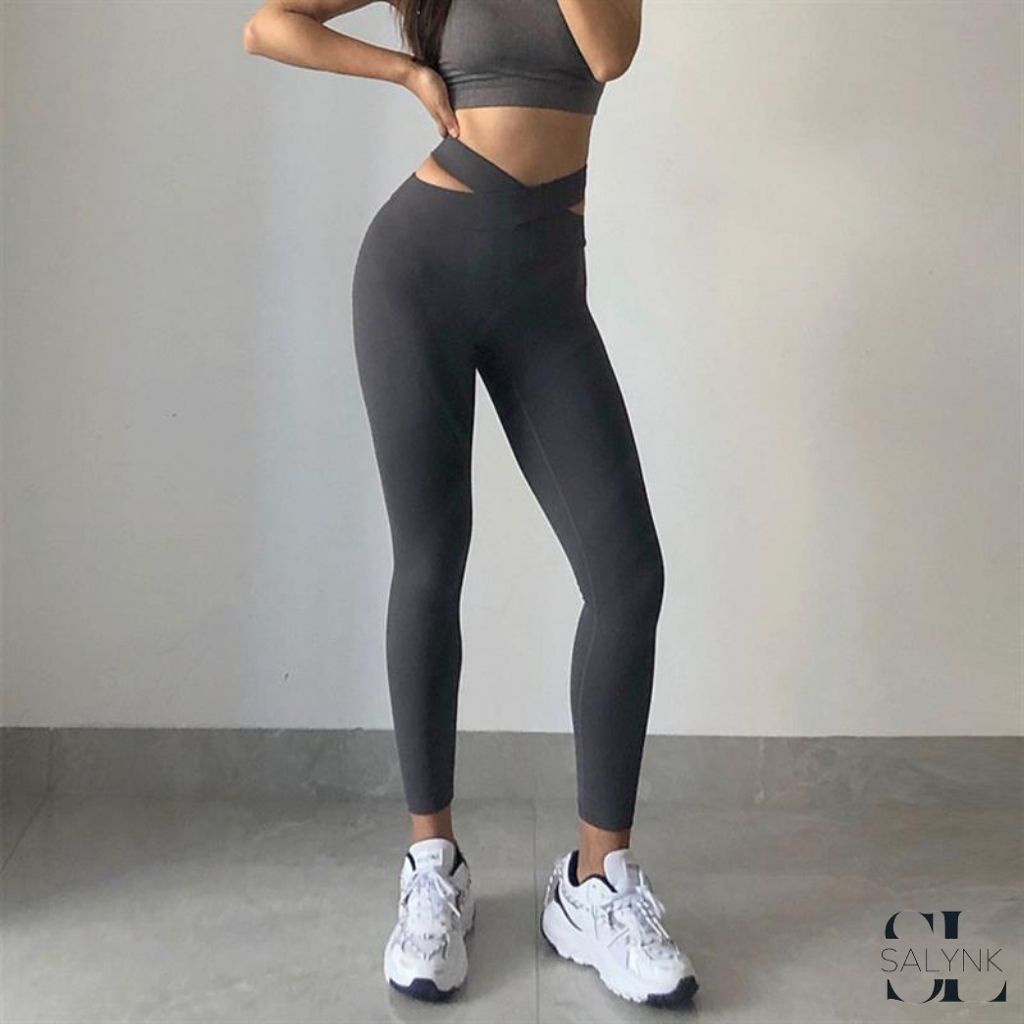 Quần legging nữ SALYNK dài lưng cao dáng ôm quần nữ cạp cá tính tôn eo chất liệu cao cấp