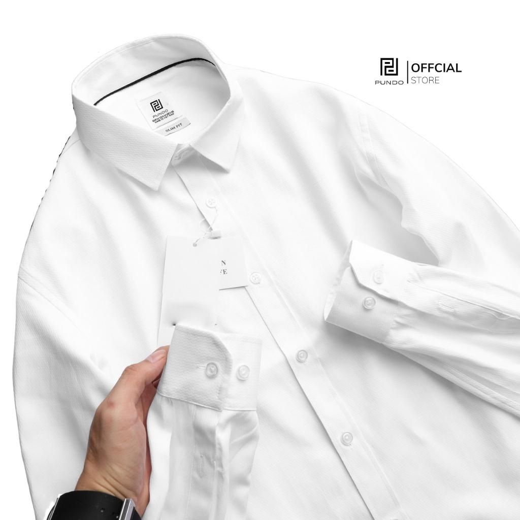 Áo sơ mi nam dài tay PUNDO cổ bẻ 4 màu basic chất cotton đũi cao cấp ASMPD50