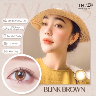 Kính áp tròng lens mắt cao cấp độ ẩm cao BLINK BROWN 14.0 - Độ cận 0->6