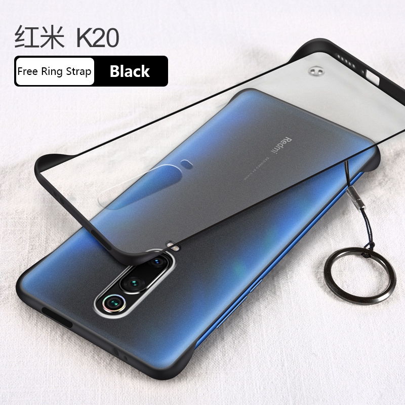 Frameless Casing Xiaomi Poco X3 NFC Mi Note 10 8 Lite 9 SE 9T Poco F2 Pro Pocophone F1 Frosted Phone Case Protective Back Cover + Free Ring Lanyard