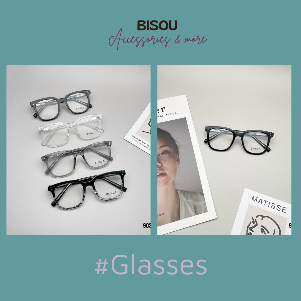 Bisou accessoriesHN: gọng cận giả cận dáng vuông nhựa hàn quốc[msgc9030]