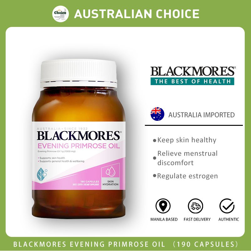 [Hàng Chuẩn ÚC] Blackmores Evening Primrose Oil - Viên uống tinh dầu hoa anh thảo 190 viên ĐẸP DA NGỪA LÃO HÓA NỘI TIẾT