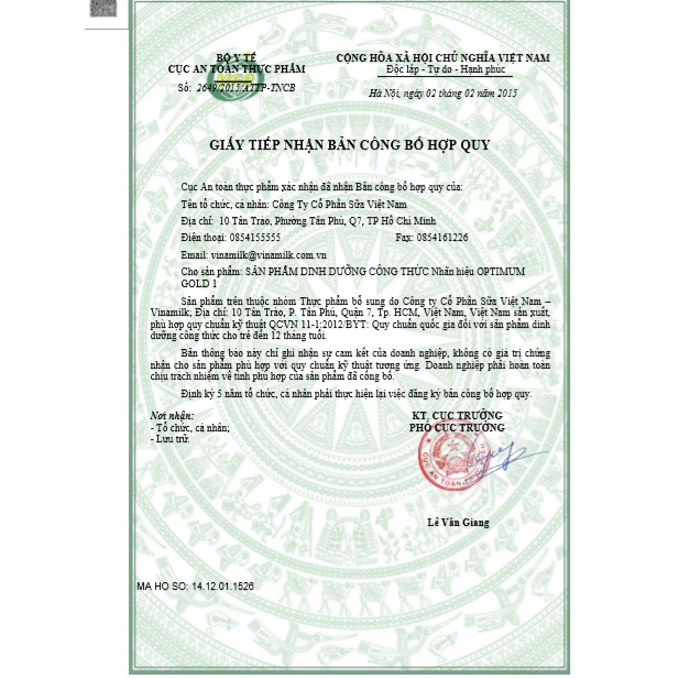 Sữa Optimum Gold 1, 2 800g