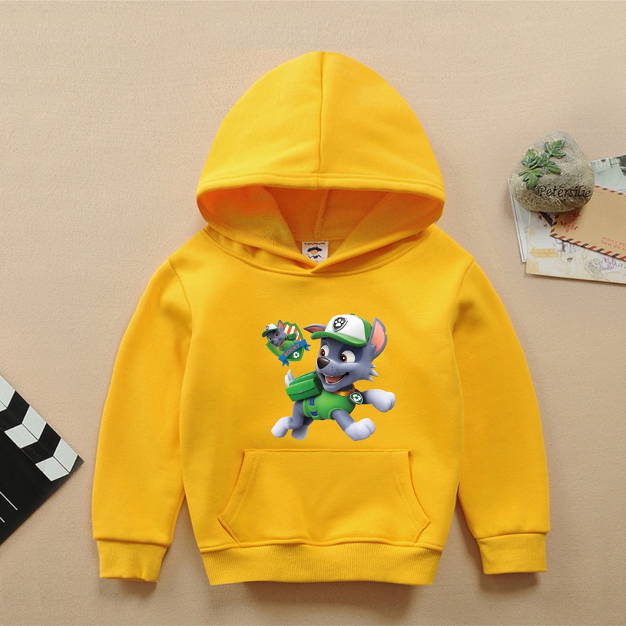 Áo khoác hoodie đội chó cứu hộ paw patrol màu vàng cực chất cho bé trai bé gái