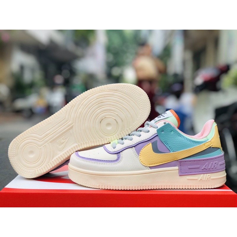 Giày air force 1, AF1 shadow 7 màu cầu vồng full box