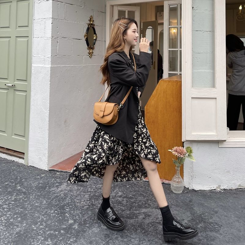 [Points] Appropriate French floral skirt Hepburn first love small skirt Mid-length casual skirt female