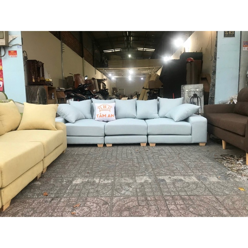 Sofa băng vải nỉ màu xanh lá, Ghế sofa chung cư nhiều màu Vải nhập INDO