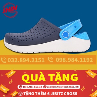 dép cross cho bé❤️FREESHIP❤️dép cross cho bé  họa tiết xanh dương nenon MAI8991 tặng thêm 6 jibitz cross
