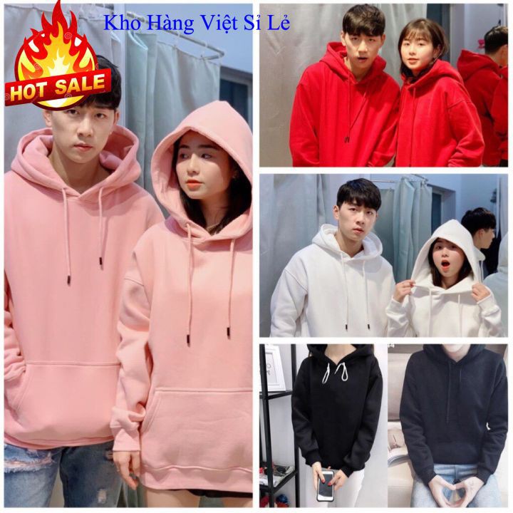 Áo khoát nỉ ♥️FREESHIP♥️ Áo khoác nỉ ngoại trơn freesize dưới 60kg có nón chùm đầu 4 màu dành cho nam nữ