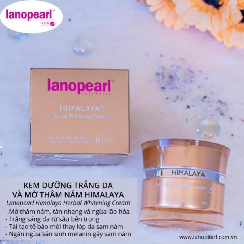 Kem Dưỡng Trắng Da Ngừa Nám Himalaya Herbal Whitening Cream Lanopearl Bio Peak - 50ML - ÚC