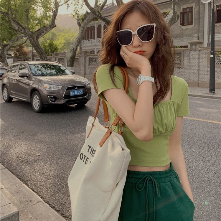 Túi xách vải canvas sức chứa lớn có khóa kéo thời trang phong cách Hàn Quốc dành cho nữ