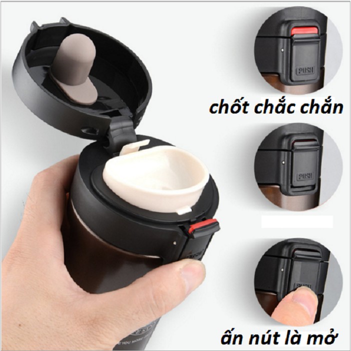 (cam kết giao đúng màu)BÌNH GIỮ NHIỆT LY GIỮ NHIỆT 380ML CHẤT LƯỢNG - Bình Đựng Cafe Giữ Nhiệt 380 ml Loại Tốt