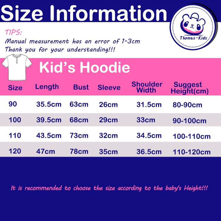 [THOMAS Kids] 2022 Áo Khoác Có Mũ Trùm Đầu Cho Bé Trai Và Bé Gái 2-6 Tuổi Bán Sỉ