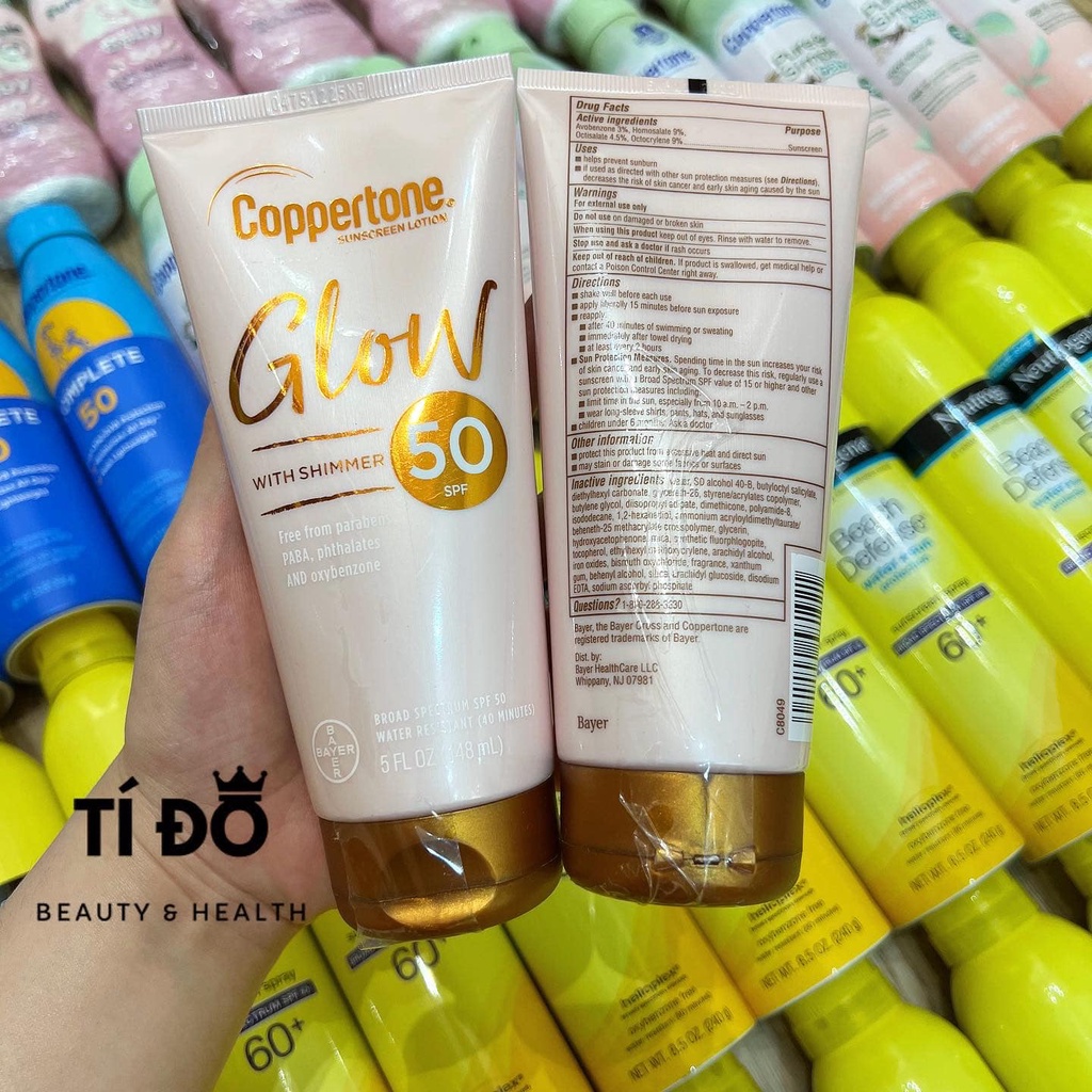 COPPERTONE - Kem Chống Nắng Lotion GLOW With Shimmer SPF 50+