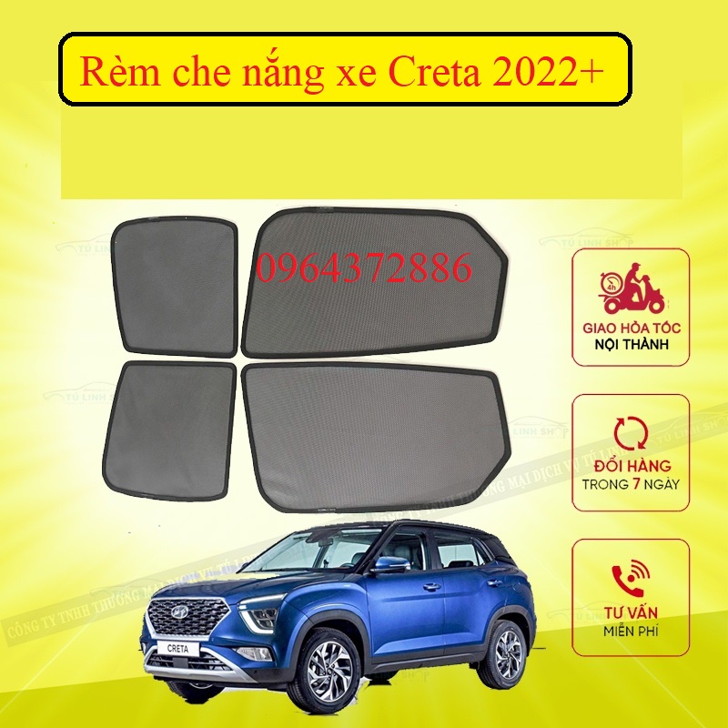 Rèm che nắng xe Hyundai Creta 2022 2023, chống nắng giảm đến 99% cho xe Hyundai Creta ( Hàng Loại 1 Chuẩn Theo Xe )