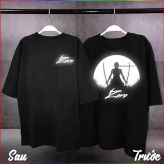 BÁN CHẠY -  HOT- Áo thun phản quang bạc tay lỡ in hình Zoro - ÁO ONE PIECE CHẤT  / Có đủ size trẻ em