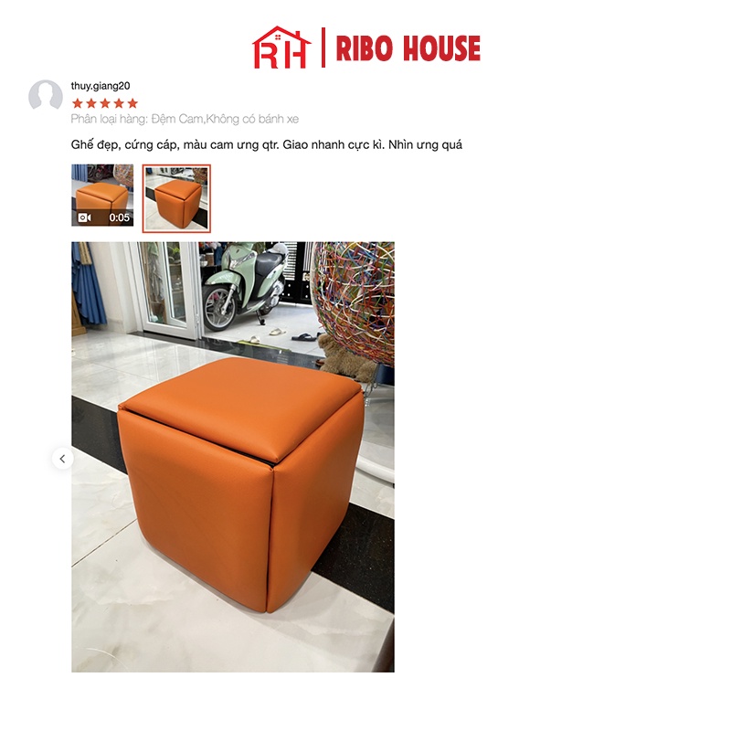 Bộ 5 ghế sofa đơn RIBO HOUSE đệm vải da ghế hình rubik trang trí phòng khách quán cà phê sân vườn RIBO172