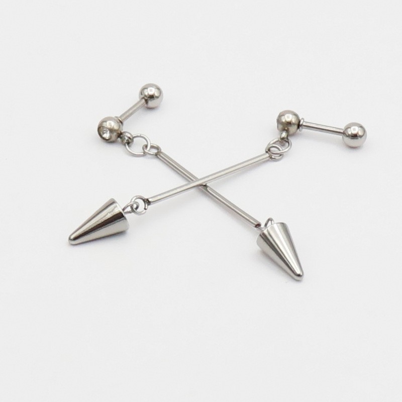 Bông tai titan không đen không rỉ hiphop đinh