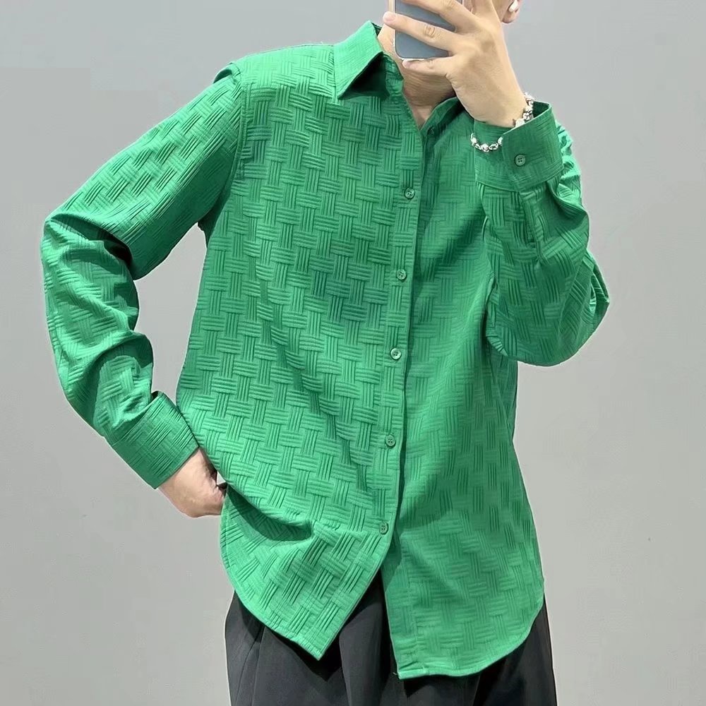 Áo Sơ Mi Tay Dài Màu Trơn Dễ Phối Đồ Thời Trang Xuân Thu Cho Nam Size M-3XL