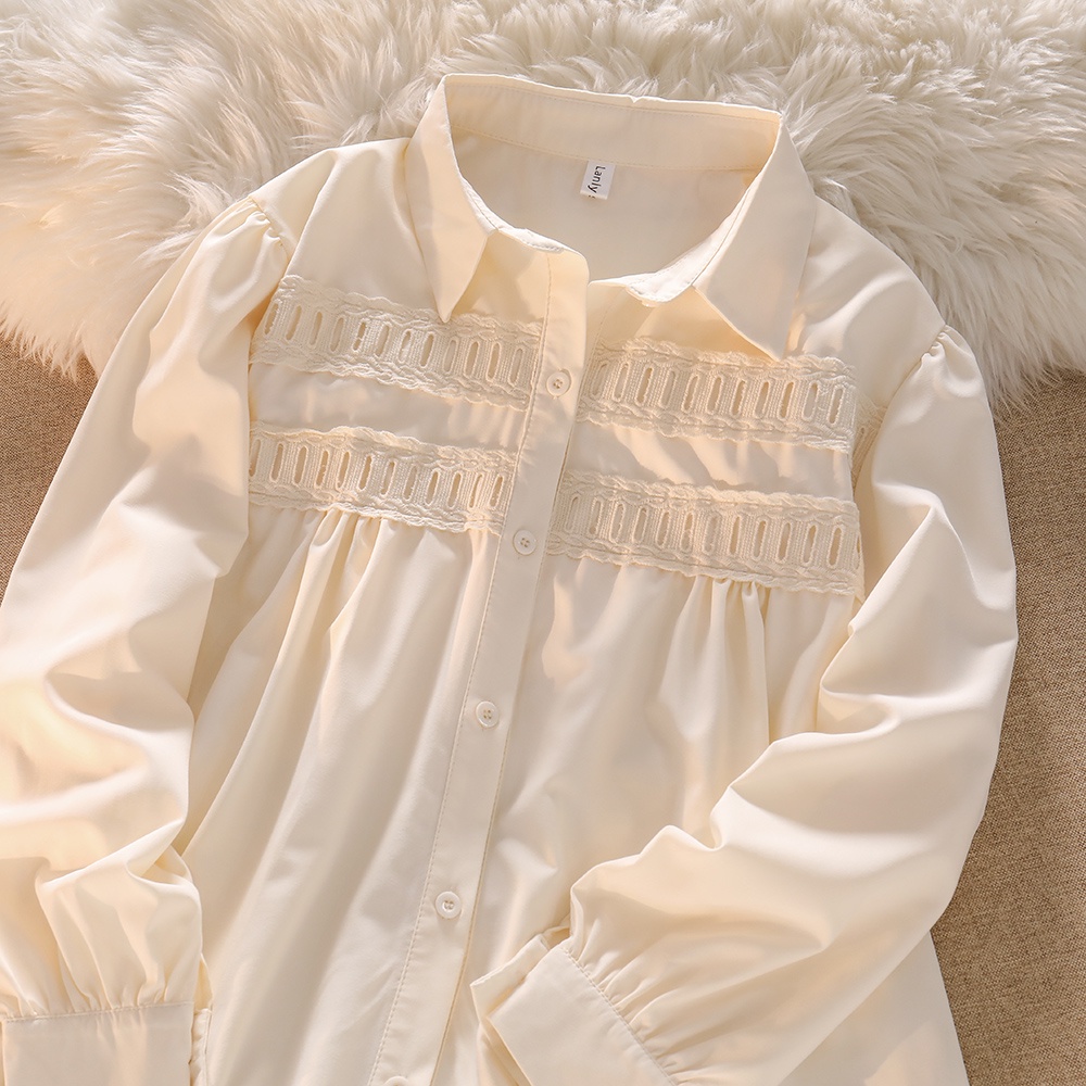 NUZIRO  Áo sơ mi  tay dài màu sắc đơn giản thanh lịch cho nữ