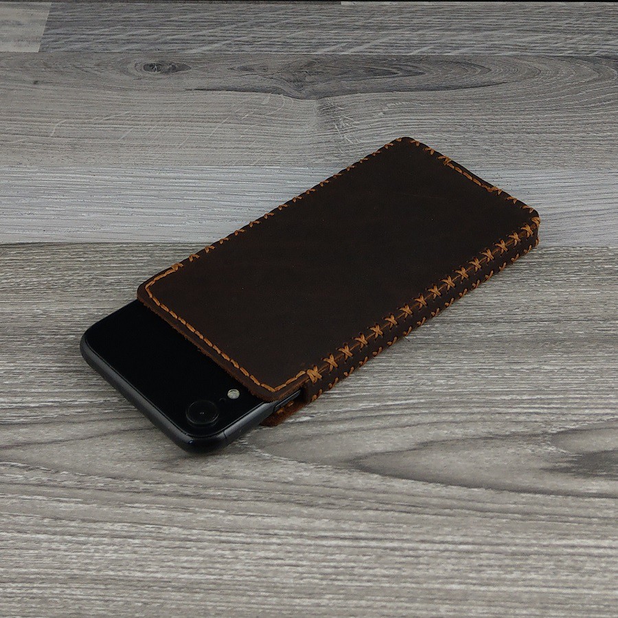Bao Da Rút Dạng Hộp iphone XR Da Bò Sáp