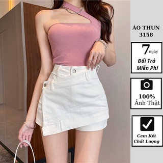 Quần Váy Nữ HER SHOP Lưng Cao Tà Đắp Chéo, Quần Sooc Giả Váy KaKi Phong Cách Hàn Quốc Qv17
