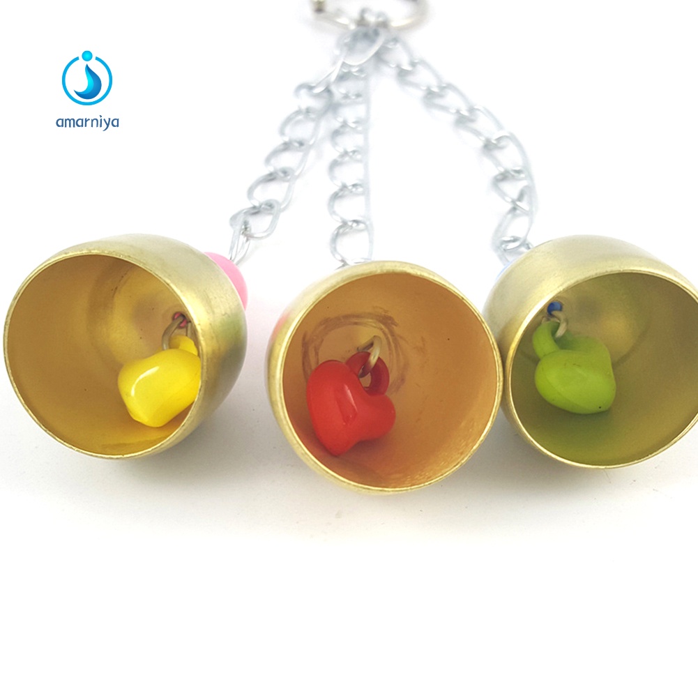 Đồ Chơi Dây Xích 3 Chuông Treo Lồng Chim Vẹt Đứng