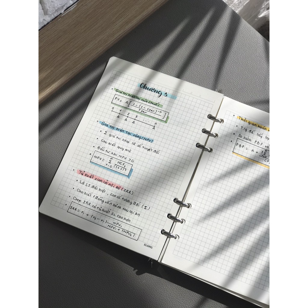 SỔ CÒNG BINDER KLONG CARO SIZE A5 100 TỜ (200 TRANG) 120GSM SIÊU DÀY LÀM BULLET JOURNAL TAKE NOTE