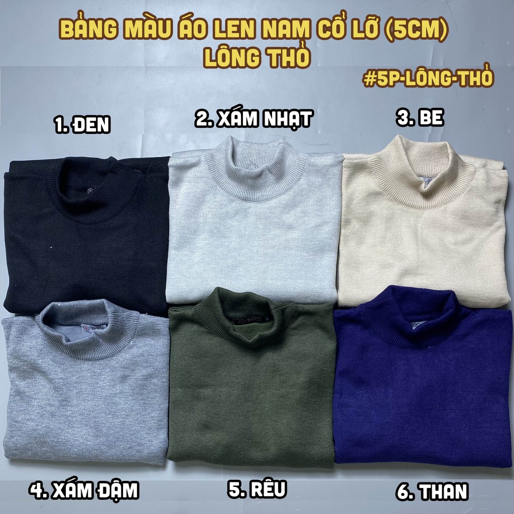 Áo len nam cổ lỡ 5p (5cm) len dệt kim dày mềm mịn có size M L XL -aolennamhadinh