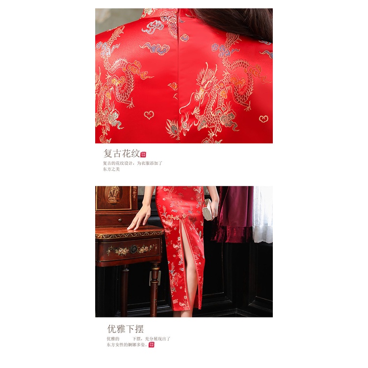 Sườn Xám Cách Tân Dáng Dài Ngắn Tay Phong Cách Trung Hoa Thời Trang Cho Nữ 2022