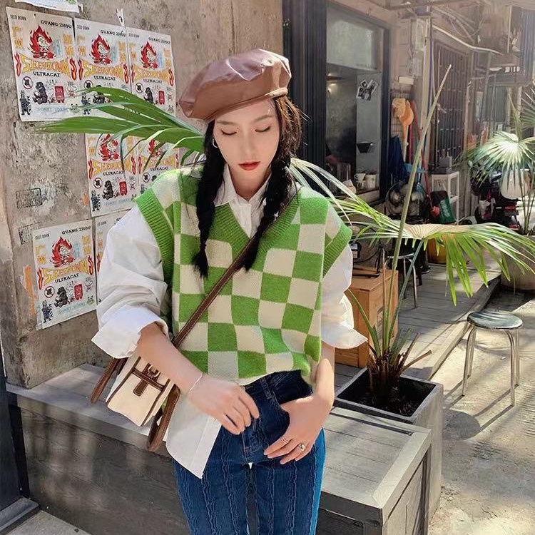 NZN Áo Khoác Len Không Tay Dáng Rộng Thiết Kế Mới Thời Trang Dành Cho Nữ