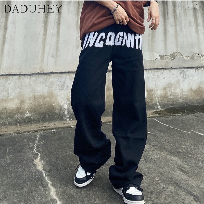 Quần ống rộng cạp cao hiệu ứng xếp nếp thời trang mùa thu cho nam