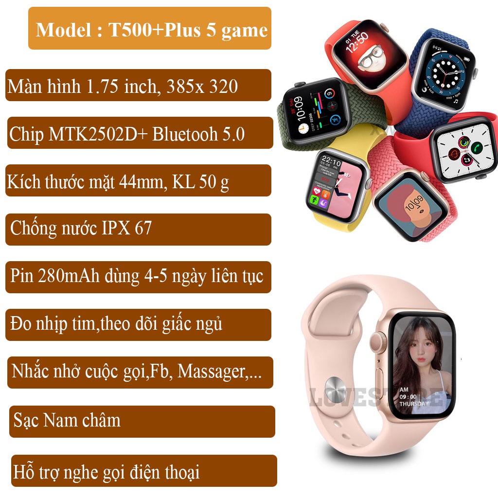 Đồng Hồ Thông Minh Hw12,T500+ Plus Series 6,w26,Smart watch thông minh Nam Nữ Định Vị + Nghe Gọi + Thay nền,Smartwatch